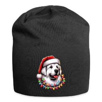 Great Pyrenees Dog Santa Hat Xmas - Jersey Beanie - black - Front
