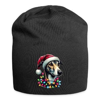 Greyhound Dog Christmas Hat Xmas - Jersey Beanie - black - Front
