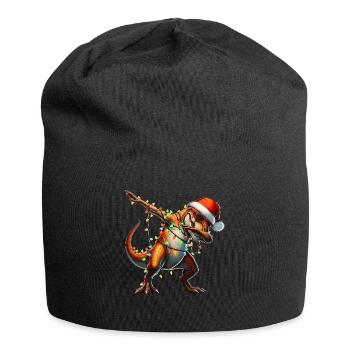 Tupfende T-Rex Dinosaurier Tyrannosaurus Rex Weihn - Jersey-Beanie - Schwarz - Vorne