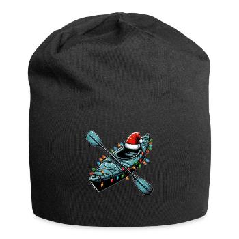 Kajakfahren Kajakfahrer Weihnachtsmütze Xmas - Jersey-Beanie - Schwarz - Vorne