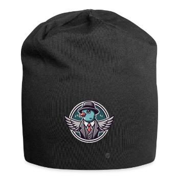 Retro Vintage Gentleman mit Taube - Jersey-Beanie - Schwarz - Vorne