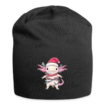Mignon Kawaii Axolotl Père Noël - Bonnet en jersey - noir - Devant