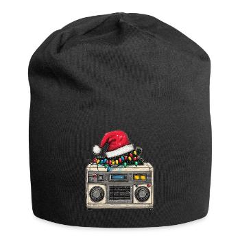 Boîte à Musique Père Noël Chapeau Noël - Bonnet en jersey - noir - Devant