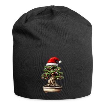 Bonsai Baum Japanische Weihnachtsmütze Xmas - Jersey-Beanie - Schwarz - Vorne