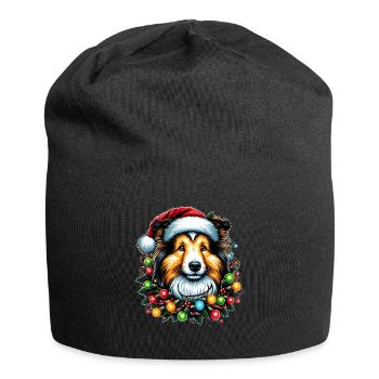 Shetland Sheepdogs Dog Christmas Hat Xmas - Jersey Beanie - black - Front