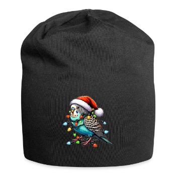 Chapeau de Noël Perruche Perruche Perroquet - Bonnet en jersey - noir - Devant