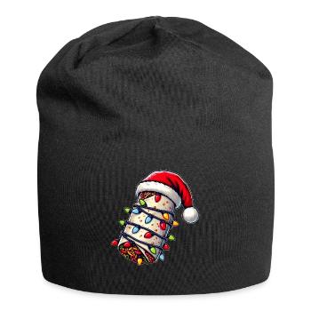 Burritos Cuisine mexicaine Chapeau de Noël - Bonnet en jersey - noir - Devant