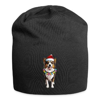 Collie Chien Père Noël Noël - Bonnet en jersey - noir - Devant