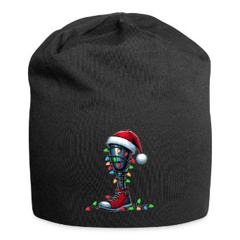 Leg Prostheses Amputated Amputation Christmas Hat - Jersey Beanie - black - Front