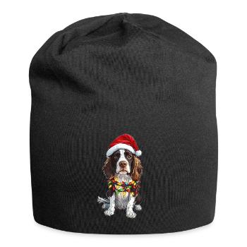 English Springer Spaniel Dog Christmas Hat Xmas - Jersey Beanie - black - Front