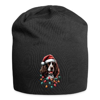 English Springer Spaniel Dog Christmas Hat Xmas - Jersey Beanie - black - Front