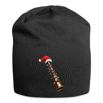 Flute Instrument Christmas Hat Xmas - Jersey Beanie - black - Front