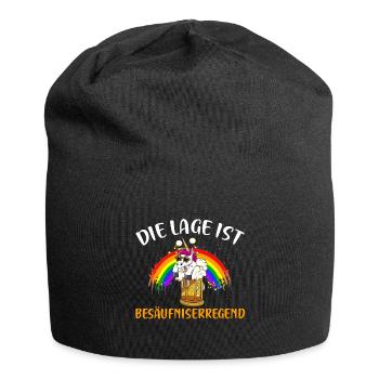 Die Lage Ist Besäufniserregend – Lustiger Spruch - Jersey-Beanie - Schwarz - Vorne