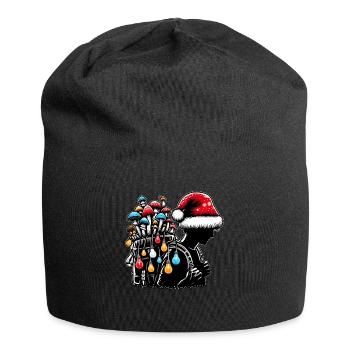 Chasseur de champignons Chasse aux champignons Chapeau de Père Noël - Bonnet en jersey - noir - Devant