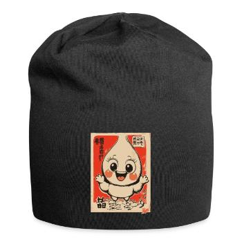 Japanischer Vintage Cartoon Wasser-Tropfen Junge - Jersey-Beanie - Schwarz - Vorne