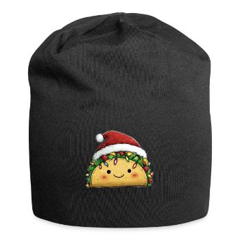 Tacos Mexican Food Santa Hat Xmas - Jersey Beanie - black - Front