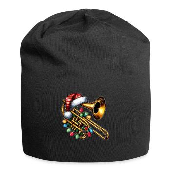 Trombone Instrument Trombonist Christmas Hat Xmas - Jersey Beanie - black - Front