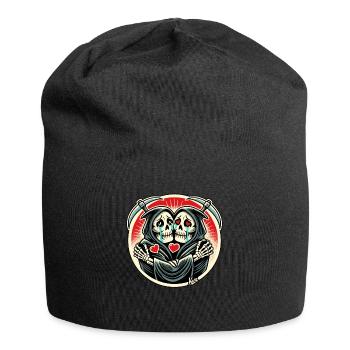 Grim Reaper twins crying and hugging each other - Jersey Beanie - black - Front