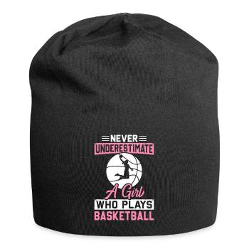 Never underestimate a girl who plays basketball s - Jersey Beanie - black - Front