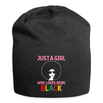 Schwarzer Geschichtsmonat Afrikanisches Mädchen li - Jersey-Beanie - Schwarz - Vorne