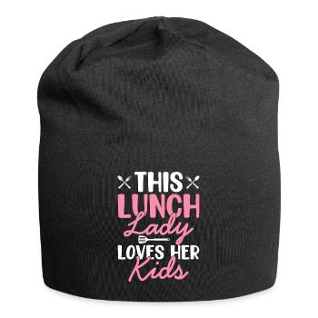 Cafeteria-Mitarbeiterin Diese Lunch-Lady liebt ihr - Jersey-Beanie - Schwarz - Vorne