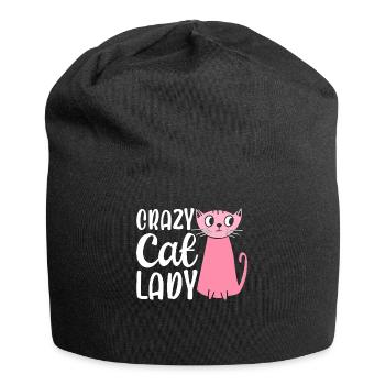 Crazy Cat Lady Purple Cats Cat Mom - Jersey Beanie - black - Front