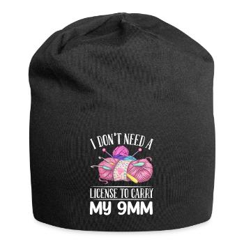 Häkeln Stricken Häkelnadel Lizenz zum Mitnehmen 9m - Jersey-Beanie - Schwarz - Vorne