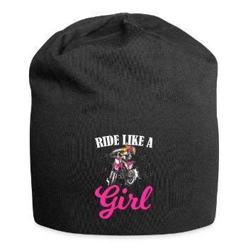 Dirt Bike Girl Biker Motorrad Frauen Ride Like A G - Jersey-Beanie - Schwarz - Vorne