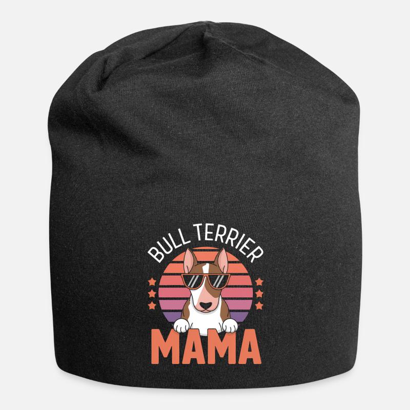 Bullterrier Spruch Mama Witz Bullterrier Geschenk - Jersey-Beanie - Schwarz