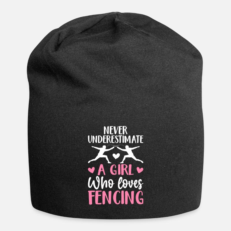 Ein Mädchen, das das Fechten liebt Florett Säbel M - Jersey-Beanie - Schwarz