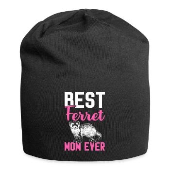 Best ferret mom of all time pet owner - Jersey Beanie - black - Front