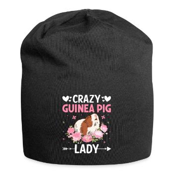 Crazy guinea pig lady - Jersey Beanie - black - Front