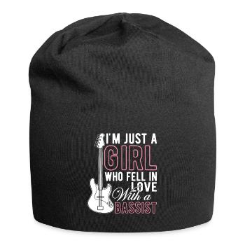 Girl in Love with Bassist Bassist Girl - Jersey Beanie - black - Front