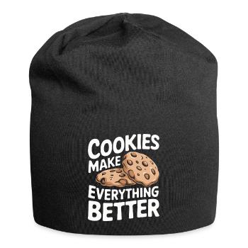 Cookies Cookie Keks Kekse Schokolade - Jersey-Beanie - Schwarz - Vorne