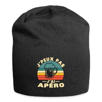 Ich kann kein Vintage-Aperitif-Humor-Geschenk haben - Jersey-Beanie - Schwarz - Vorne