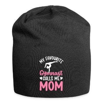 Favorite gymnast calls me mom - Jersey Beanie - black - Front