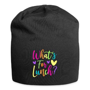 Lunch Lady Cafeteria-Mitarbeiterin Was gibt's zu - Jersey-Beanie - Schwarz - Vorne