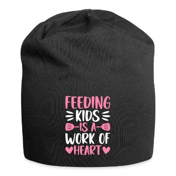 Lunch Lady Cafeteria Employee Feeding Children - Jersey Beanie - black - Front