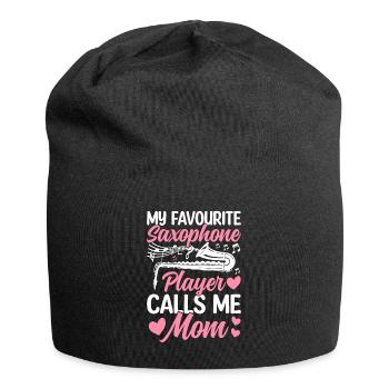 Saxophonist Mama Saxophonist Mama Saxophonist Kind - Jersey-Beanie - Schwarz - Vorne