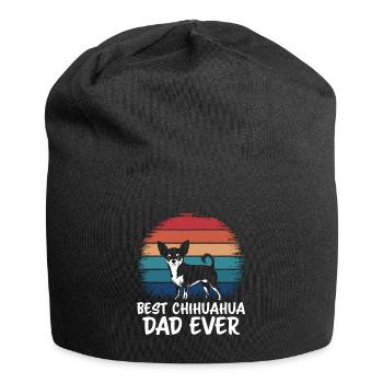 Chihuahua Saying Dad Funny Chihuahua Gift - Jersey Beanie - black - Front