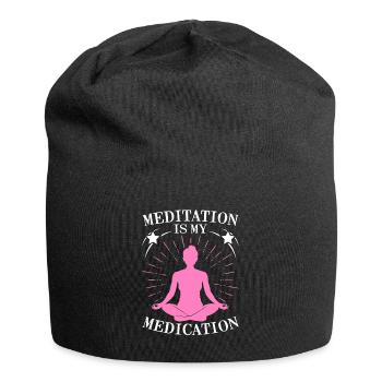 La méditation est mon chakra de médecine du yoga - Bonnet en jersey - noir - Devant