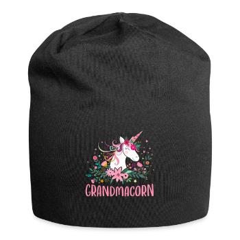 Grandmacorn Einhorn Oma - Jersey-Beanie - Schwarz - Vorne