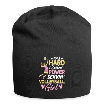 Spikin Servin Volleyball Girl Volleyball Player - Jersey Beanie - black - Front