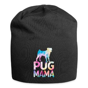 Mops Mama Bunter Mops Hund - Jersey-Beanie - Schwarz - Vorne