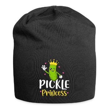 Gurkenprinzessin Lustige Gurke Gurkenmädchen - Jersey-Beanie - Schwarz - Vorne