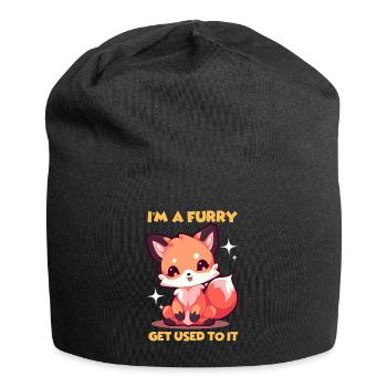 Furry Fandom Furries Fursona I'm a Furry - Jersey Beanie - black - Front