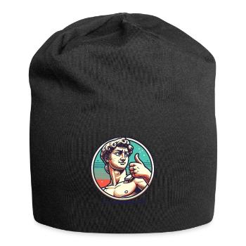 Florenz: Daumen hoch von David - Jersey-Beanie - Schwarz - Vorne