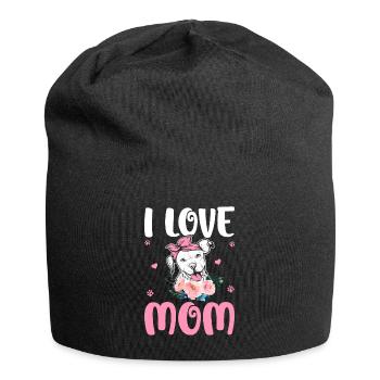Ich liebe Mama Pitbull Mama Tattoo - Jersey-Beanie - Schwarz - Vorne