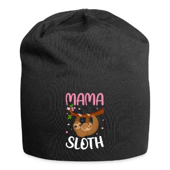 Mama Faultier Familie Matching Funny Sloth - Jersey-Beanie - Schwarz - Vorne