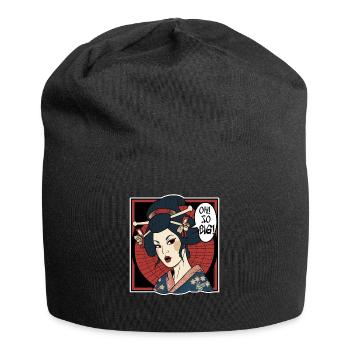 Japanese geisha thinks: "It's so big" - Jersey Beanie - black - Front